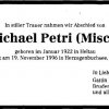 Petri Michael 1922-1996 Todesanzeige